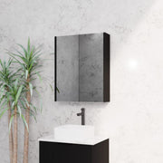 RIVA GENEVA FLUTED Matte Black Mirror Shaving Cabinet 600mm - Beyond Bathware