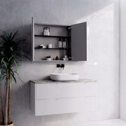 RIVA GENEVA FLUTED Matte White Mirror Shaving Cabinet 1200mm - Beyond Bathware