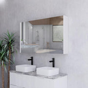 RIVA GENEVA FLUTED Matte White Mirror Shaving Cabinet 1200mm - Beyond Bathware