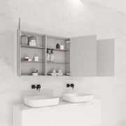 RIVA GENEVA FLUTED Matte White Mirror Shaving Cabinet 1500mm - Beyond Bathware