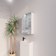 RIVA GENEVA FLUTED Matte White Mirror Shaving Cabinet 450mm - Beyond Bathware