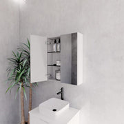 RIVA GENEVA FLUTED Matte White Mirror Shaving Cabinet 600mm - Beyond Bathware