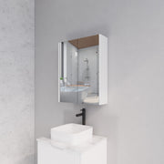 RIVA GENEVA FLUTED Matte White Mirror Shaving Cabinet 600mm - Beyond Bathware