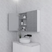 RIVA GENEVA FLUTED Matte White Mirror Shaving Cabinet 900mm - Beyond Bathware