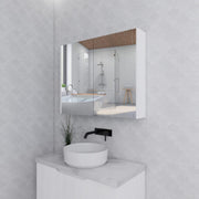 RIVA GENEVA FLUTED Matte White Mirror Shaving Cabinet 900mm - Beyond Bathware