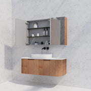 RIVA GENEVA FLUTED Solid Timber Mirror Shaving Cabinet 1200mm - Beyond Bathware