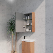 RIVA GENEVA FLUTED Solid Timber Mirror Shaving Cabinet 450mm - Beyond Bathware