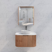 RIVA GENEVA FLUTED Solid Timber Mirror Shaving Cabinet 600mm - Beyond Bathware