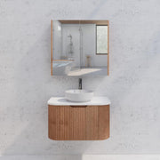 RIVA GENEVA FLUTED Solid Timber Mirror Shaving Cabinet 750mm - Beyond Bathware