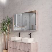 RIVA GENEVA FLUTED White Oak Mirror Shaving Cabinet 1200mm - Beyond Bathware