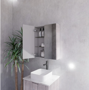 RIVA GENEVA FLUTED White Oak Mirror Shaving Cabinet 600mm - Beyond Bathware