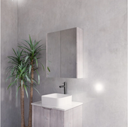 RIVA GENEVA FLUTED White Oak Mirror Shaving Cabinet 600mm - Beyond Bathware