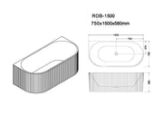 Rose Fluted Back To Wall Bathtub (Matte White) - Aqualux Bathrooms- Mercio