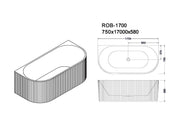 Rose Fluted Back To Wall Bathtub (Matte White) - Aqualux Bathrooms- Mercio