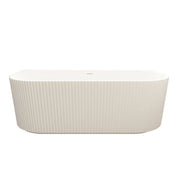 Rose Fluted Back To Wall Bathtub (Matte White) - Beyond Bathware