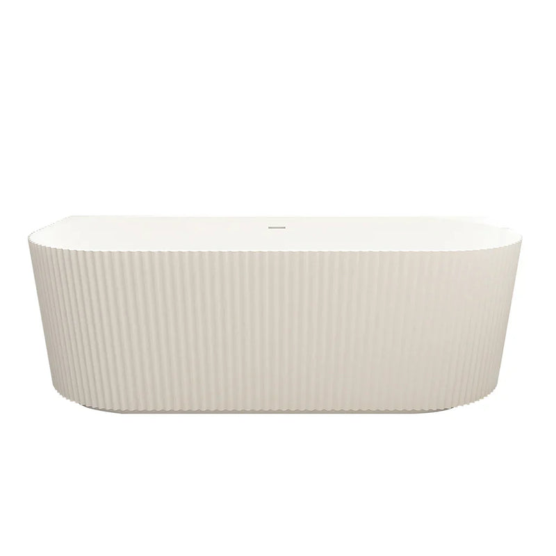 Rose Fluted Back To Wall Bathtub (Matte White) - Beyond Bathware