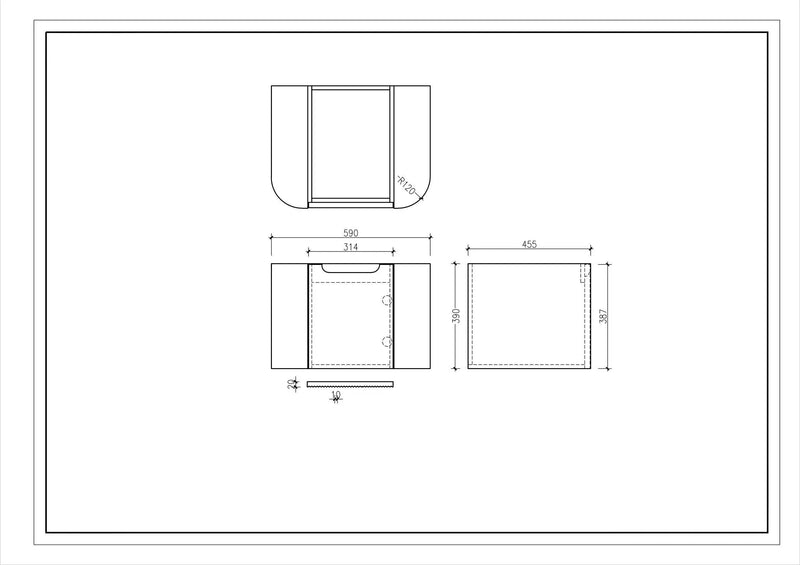 Rome Wall Hung Vanity Bur Oak 600mm - Aqualux Bathrooms- Mercio