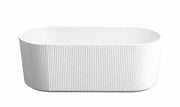 Rose Fluted V-Groove Freestanding Bathtub (Matte White) - Aqualux Bathrooms- Mercio