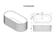 Rose Fluted V-Groove Freestanding Bathtub (Matte White) - Aqualux Bathrooms- Mercio
