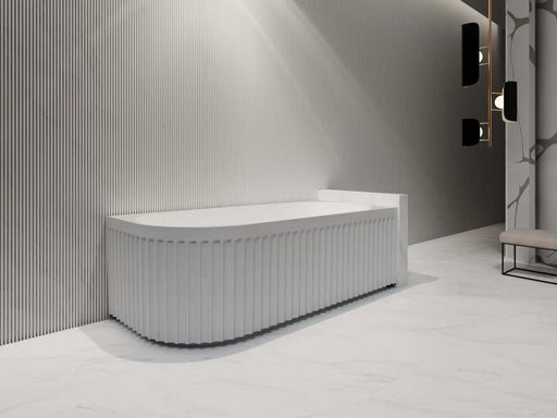 ABS Riva - Riva Roma Fluted Shape Right Corner Bathtub 1500mm - Gloss White - Aqualux Bathrooms