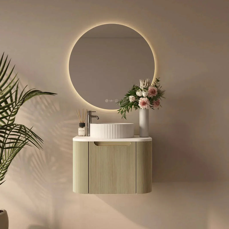 Rome Wall Hung Vanity Bur Oak 600mm - Beyond Bathware