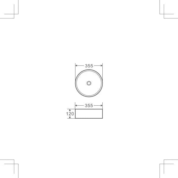 Sasso Black & White Above Counter Round Basin - Aqualux Bathrooms- Mercio