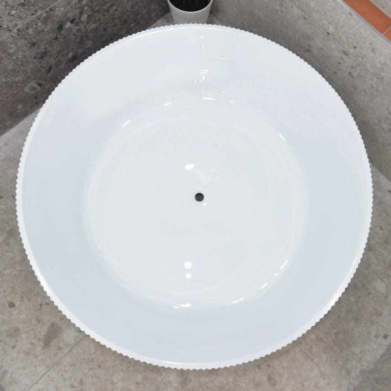 Poseidon Sunshine Groove Round Freestanding Bathtub 1500mm (No Overflow) Poseidon