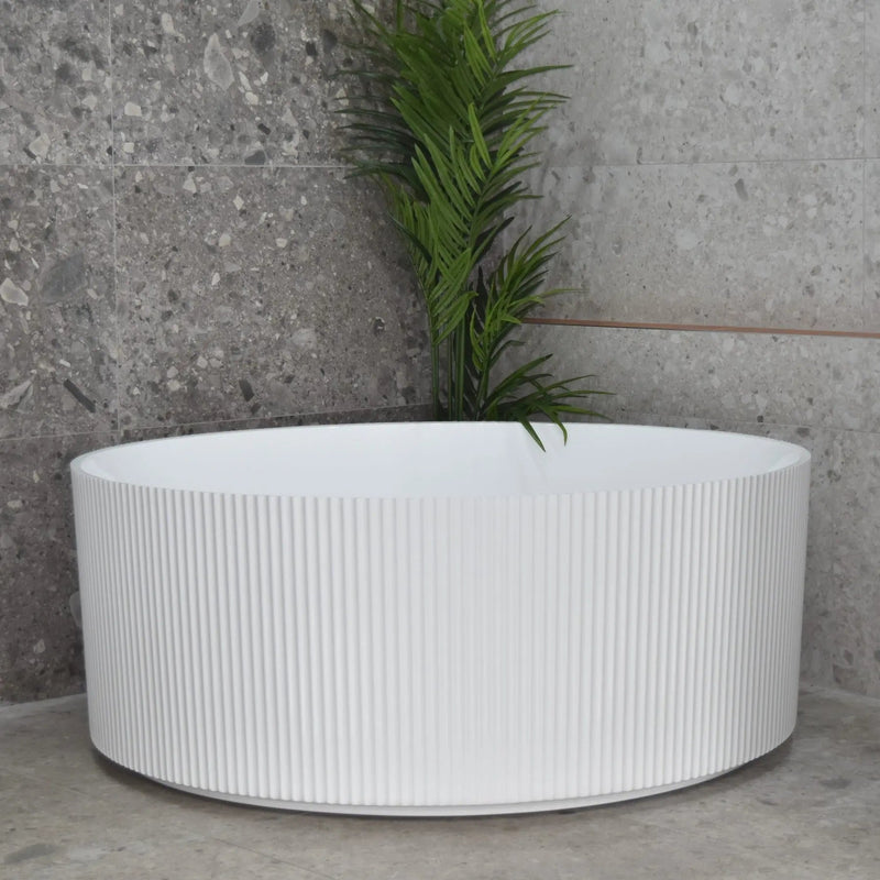 Poseidon Sunshine Groove Round Freestanding Bathtub 1500mm (No Overflow) Poseidon