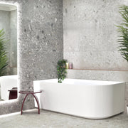 Brighton Groove Oval Freestanding Left Corne Bathtub 1500mm (No Overflow) - Aqualux Bathrooms- Poseidon