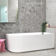 Poseidon Brighton Groove Oval Freestanding Right Corne Bathtub 1500mm (No Overflow) Poseidon