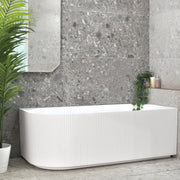 Poseidon Brighton Groove Oval Freestanding Right Corne Bathtub 1500mm (No Overflow) Poseidon