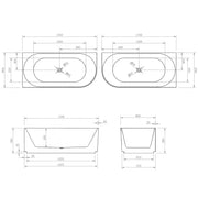 Poseidon Brighton Groove Oval Freestanding Right Corne Bathtub 1700mm (No Overflow) Poseidon