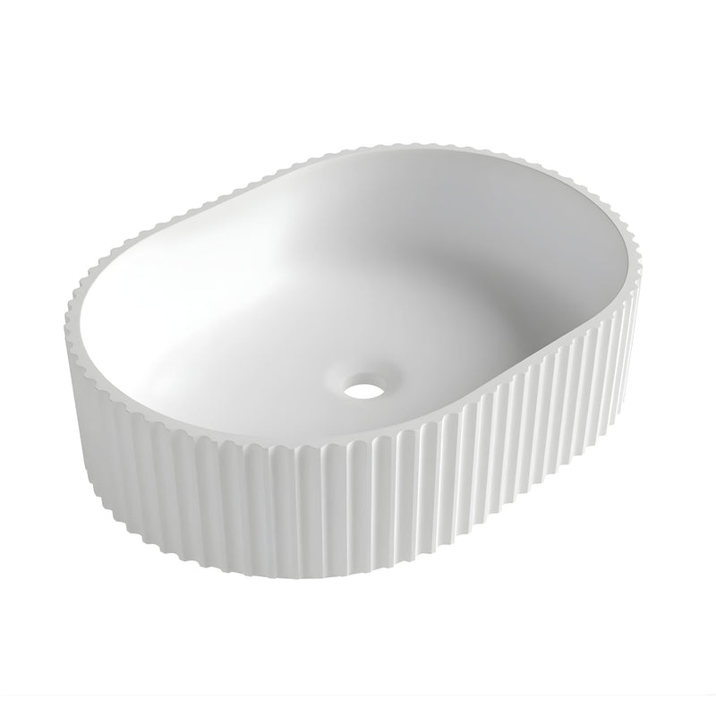 OTTI HAVANA FLUTED ABOVE COUNTER BASIN MATTE WHITE 480MM