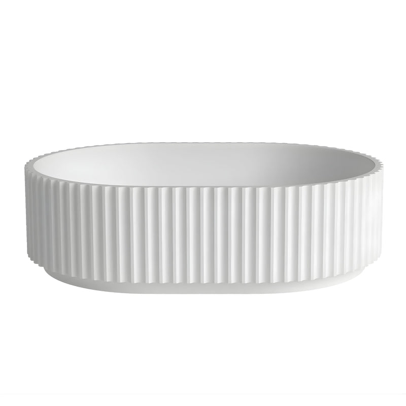 OTTI HAVANA FLUTED ABOVE COUNTER BASIN MATTE WHITE 480MM