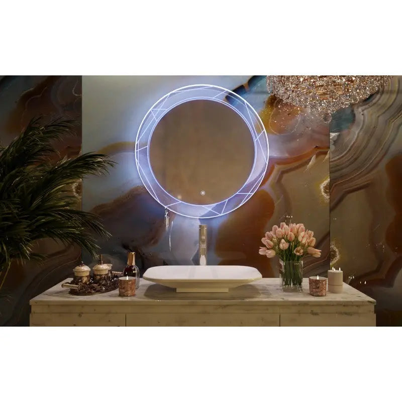 Belbagno - Belbagno Soho LED Bath Mirror 800mm - Glass - Aqualux Bathrooms