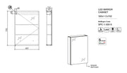 Belbagno - Belbagno Aluminium LED Mirror Cabinet 500mm- Aluminium - Aqualux Bathrooms