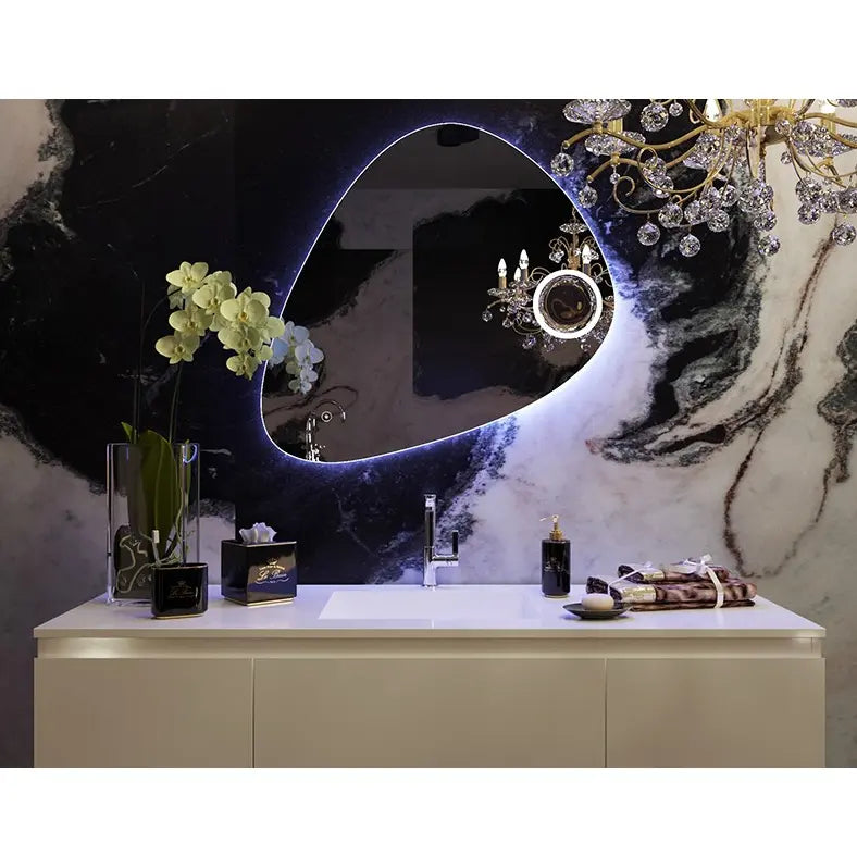 Belbagno - Belbagno Triangolo Led Bath Mirror 797mm - Glass - Aqualux Bathrooms