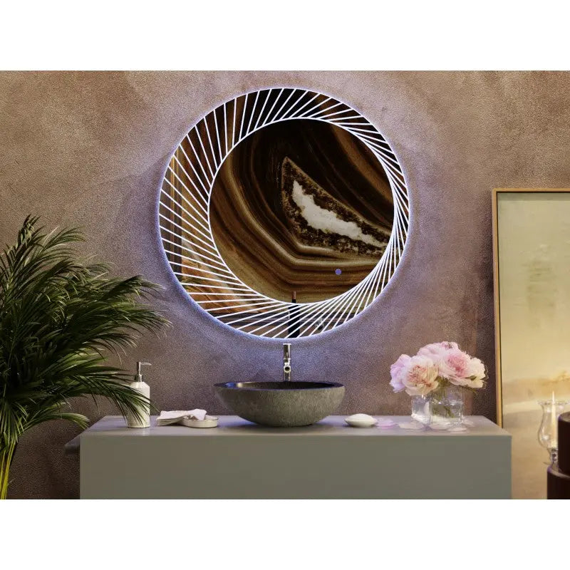 Belbagno - Belbagno Bucciano LED Bath Mirror 800mm - Glass - Aqualux Bathrooms