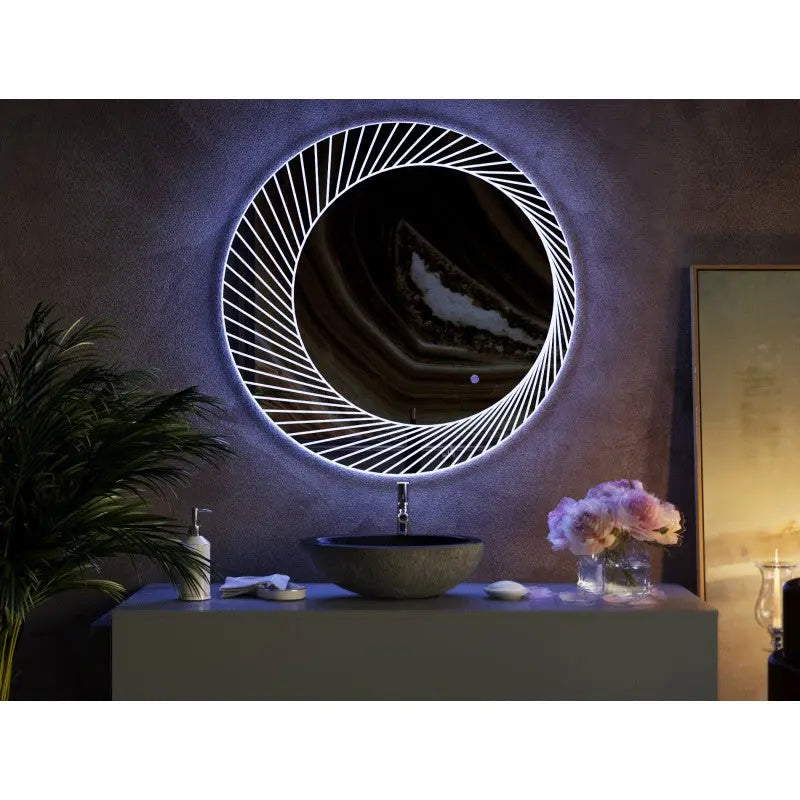 Belbagno - Belbagno Bucciano LED Bath Mirror 800mm - Glass - Aqualux Bathrooms