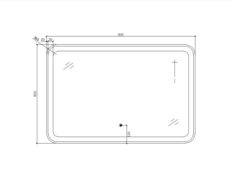 Belbagno - Belbagno Bath Mirror LED 900mm - Glass - Aqualux Bathrooms