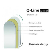 Belbagno - Belbagno Q-Line Led Bath Mirror 580mm - Glass - Aqualux Bathrooms