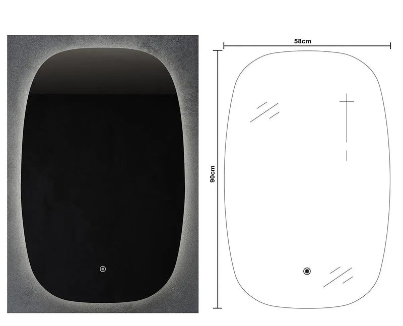 Belbagno - Belbagno Q-Line Led Bath Mirror 580mm - Glass - Aqualux Bathrooms