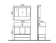 Belbagno - Belbagno Zero Led Mirror Cabinet 1000mm- Callacatta - Aqualux Bathrooms