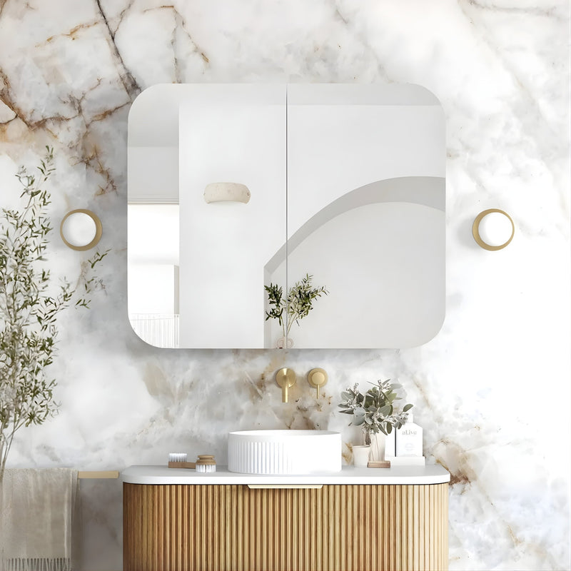 OTTI NEWPORT WOODLAND OAK SHAVING CABINET 900X750MM