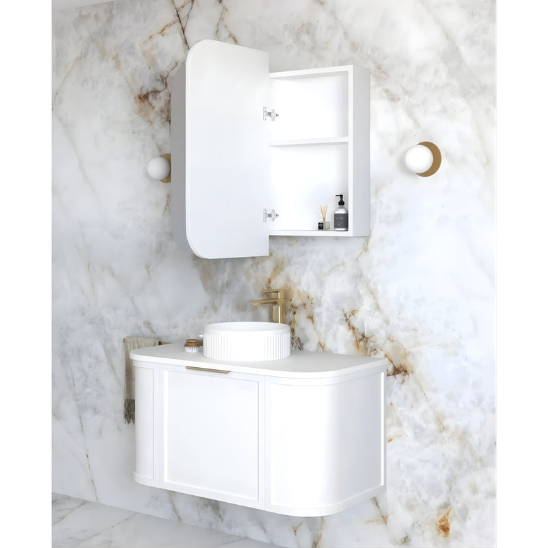 OTTI NEWPORT MATTE WHITE SHAVING CABINET 900X750MM