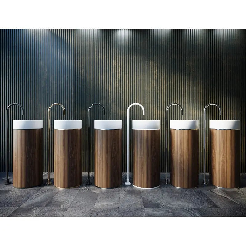Belbagno - Belbagno Tesoro Pedestal Basin 380mm - Brushed Brass - Aqualux Bathrooms