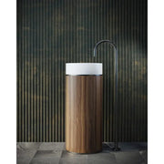 Belbagno - Belbagno Tesoro Pedestal Basin 380mm - Brushed Gun Metal - Aqualux Bathrooms