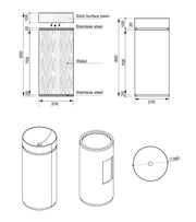 Belbagno - Belbagno Tesoro Pedestal Basin 380mm - Brushed Gun Metal - Aqualux Bathrooms