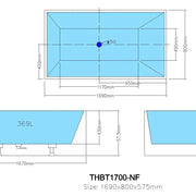 Theo Back To Wall Bathtub - Overflow - Aqualux Bathrooms- Poseidon
