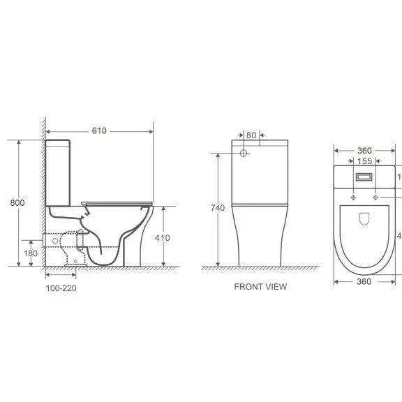 Toi Back-to-Wall Toilet Suite - Aqualux Bathrooms- Mercio